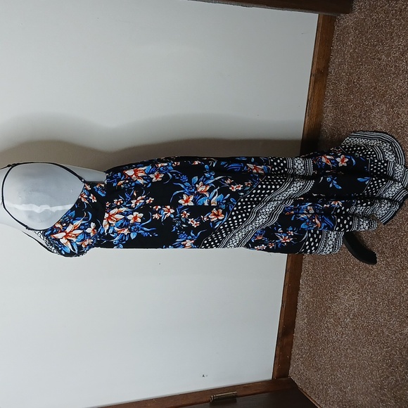 Jealous Tomato blue floral print high low maxi dress size small - Picture 8 of 15